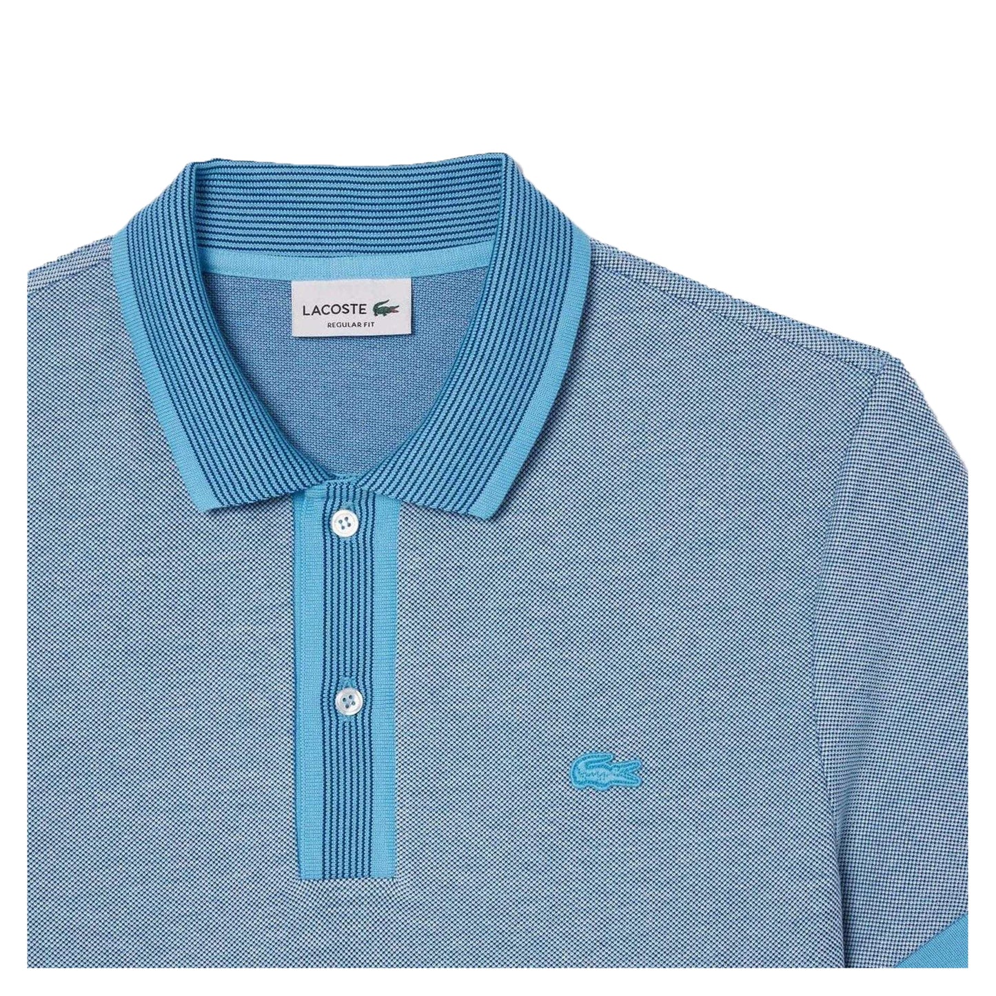 Blue - Side - Lacoste Mens Caviar Regular Polo Shirt