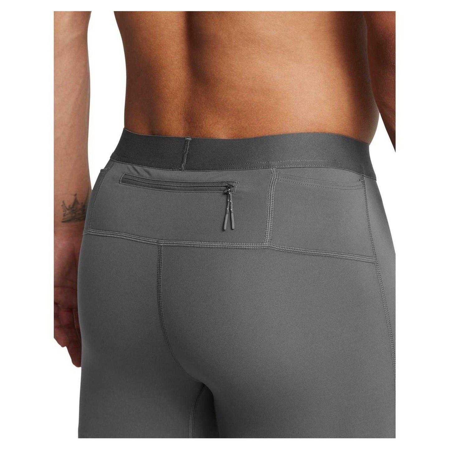 Grey - Back - Under Armour Mens Launch Reflective Detail Running Leggings