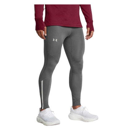 Grey - Side - Under Armour Mens Launch Reflective Detail Running Leggings