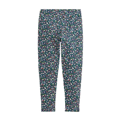 Navy - Back - Ralph Lauren Girls Stretch Floral Leggings