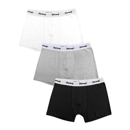 Grey Marl-Black-White Marl - Front - Money Mens Cotton Blend Underwear (Pack of 3)