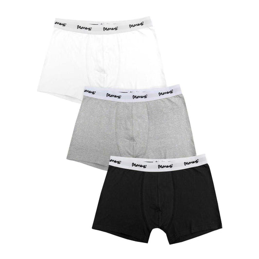 Grey Marl-Black-White Marl - Front - Money Mens Cotton Blend Underwear (Pack of 3)