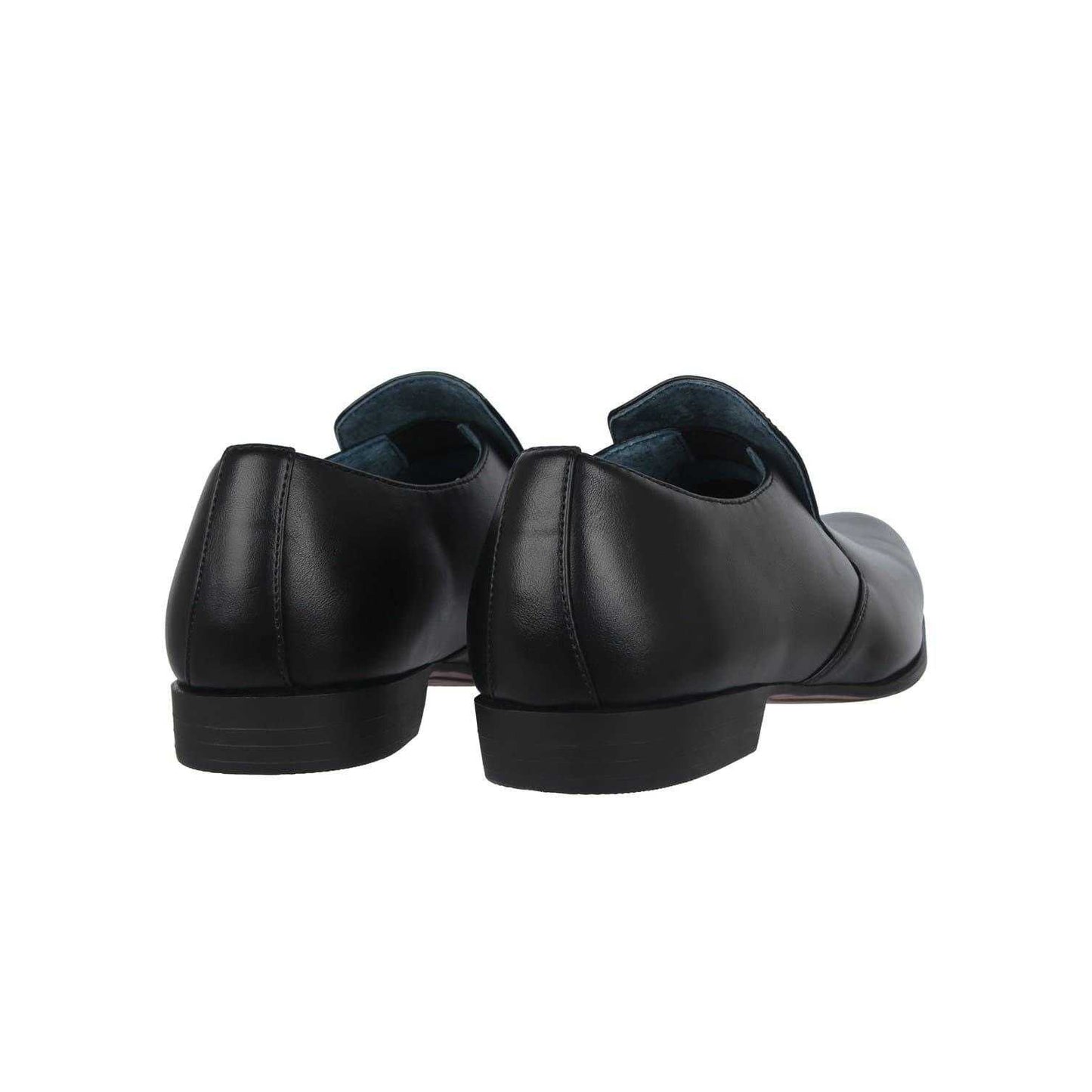 Black - Back - Giorgio Mens Langley Leather Lined Slip-on Oxfords