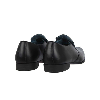 Black - Back - Giorgio Mens Langley Leather Lined Slip-on Oxfords