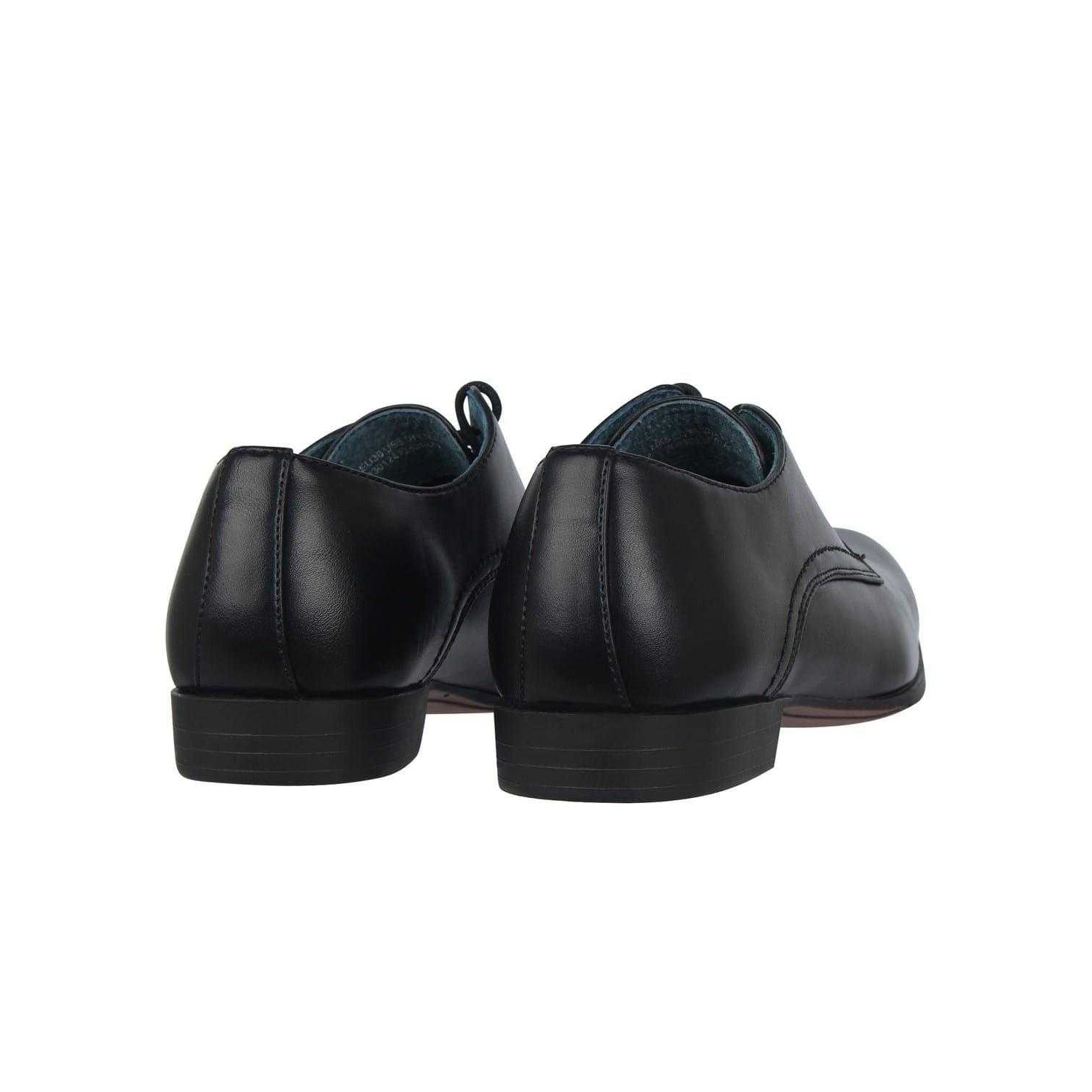 Black - Back - Giorgio Boys Langley Leather Lined Lace Up Shoes
