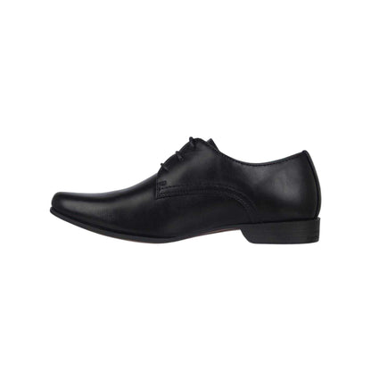 Black - Side - Giorgio Boys Langley Leather Lined Lace Up Shoes
