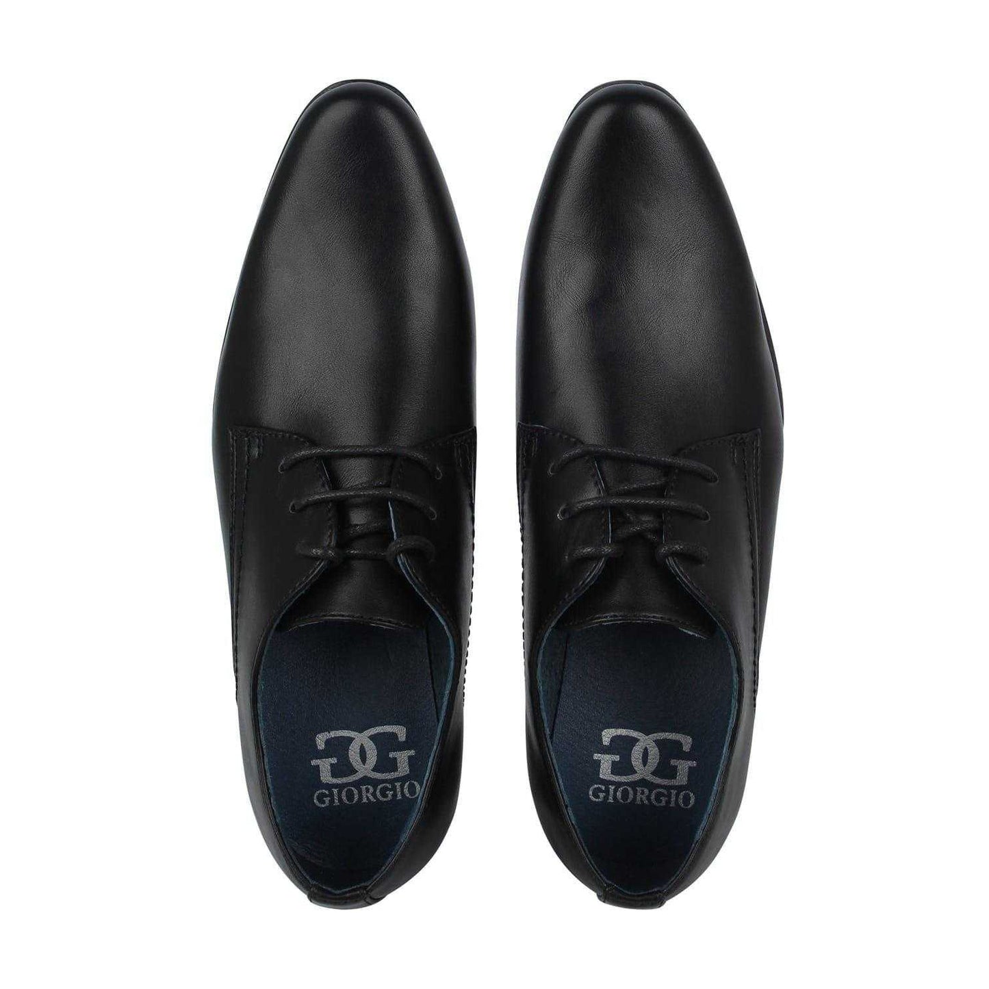 Black - Pack Shot - Giorgio Boys Langley Leather Lined Lace Up Shoes