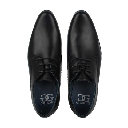 Black - Pack Shot - Giorgio Boys Langley Leather Lined Lace Up Shoes