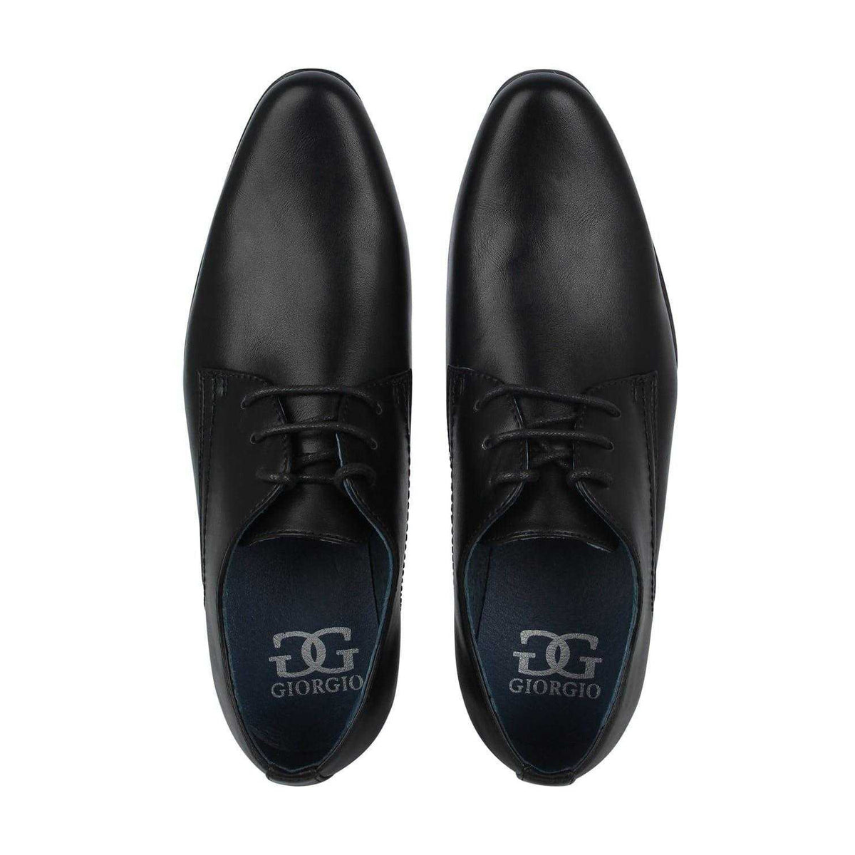 Black - Pack Shot - Giorgio Boys Langley Leather Lined Lace Up Shoes