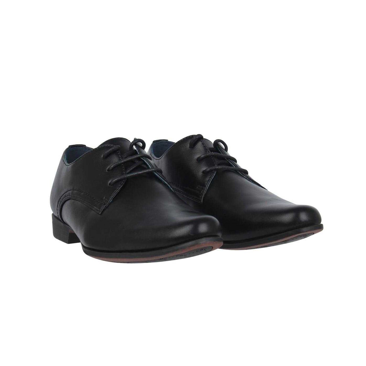 Black - Front - Giorgio Boys Langley Leather Lined Lace Up Shoes