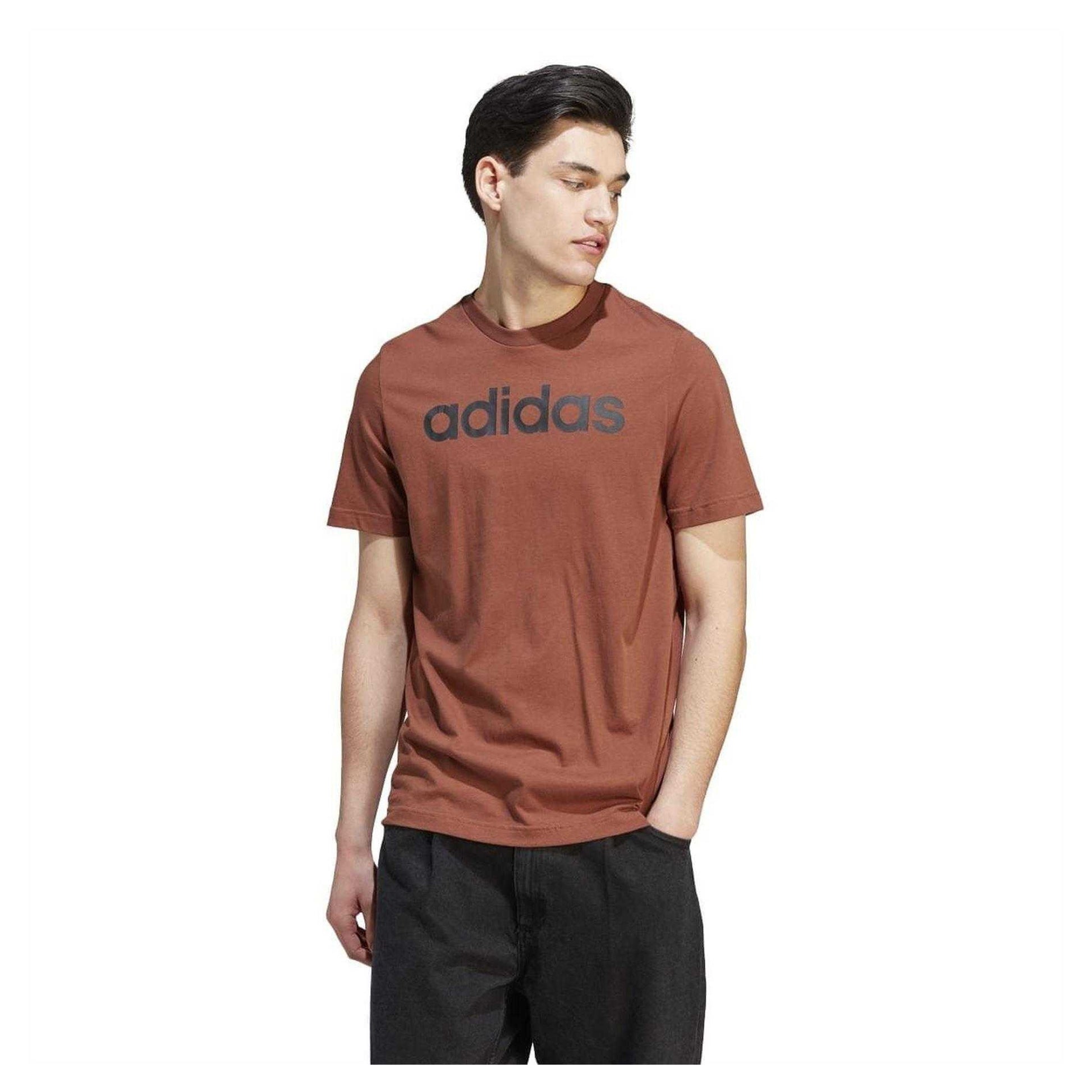 Brown - Side - Adidas Mens Linear T-Shirt