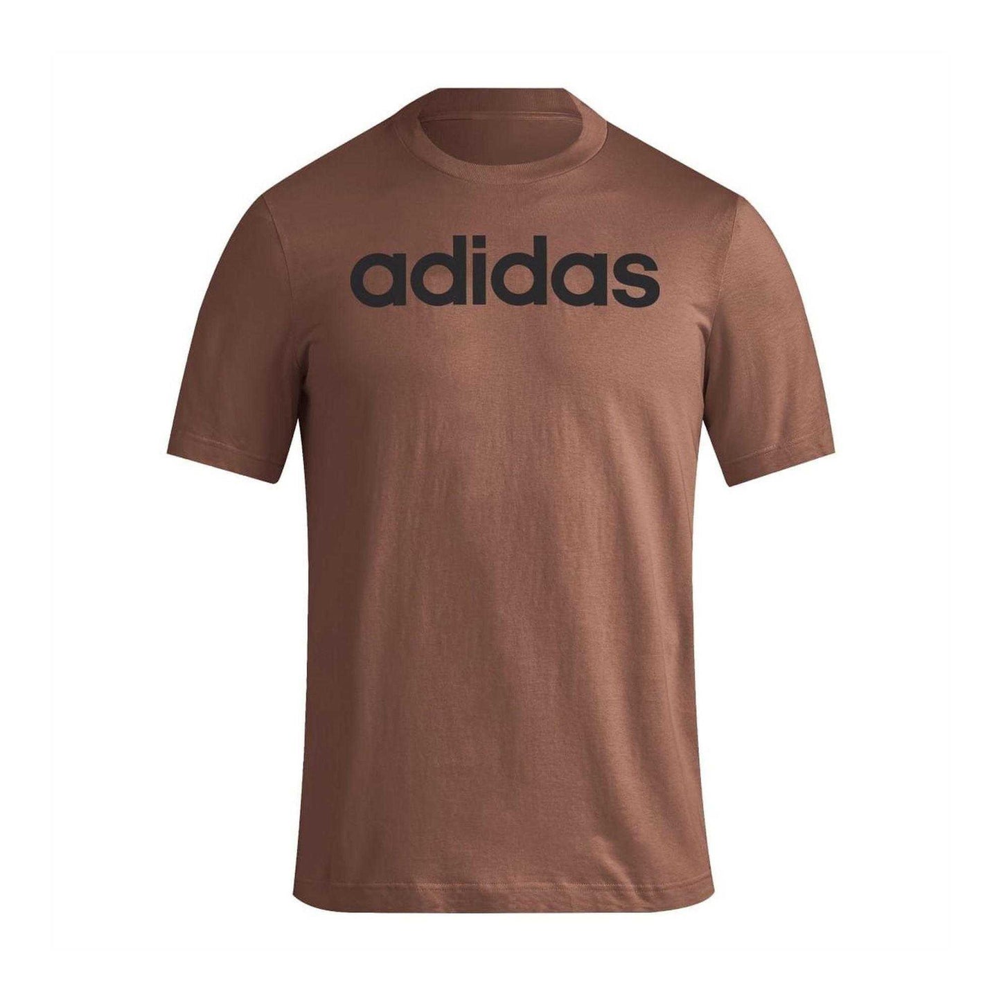 Brown - Front - Adidas Mens Linear T-Shirt