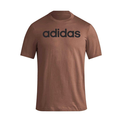 Brown - Front - Adidas Mens Linear T-Shirt