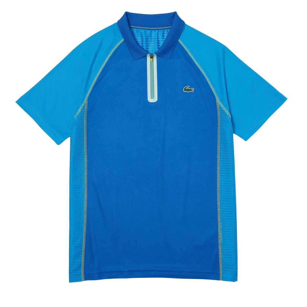 Blue - Front - Lacoste Mens Recycled Polyester Tennis Polo Shirt