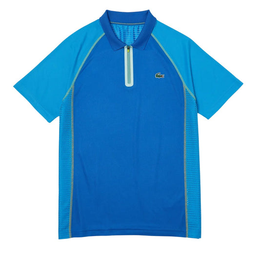 Blue - Front - Lacoste Mens Recycled Polyester Tennis Polo Shirt
