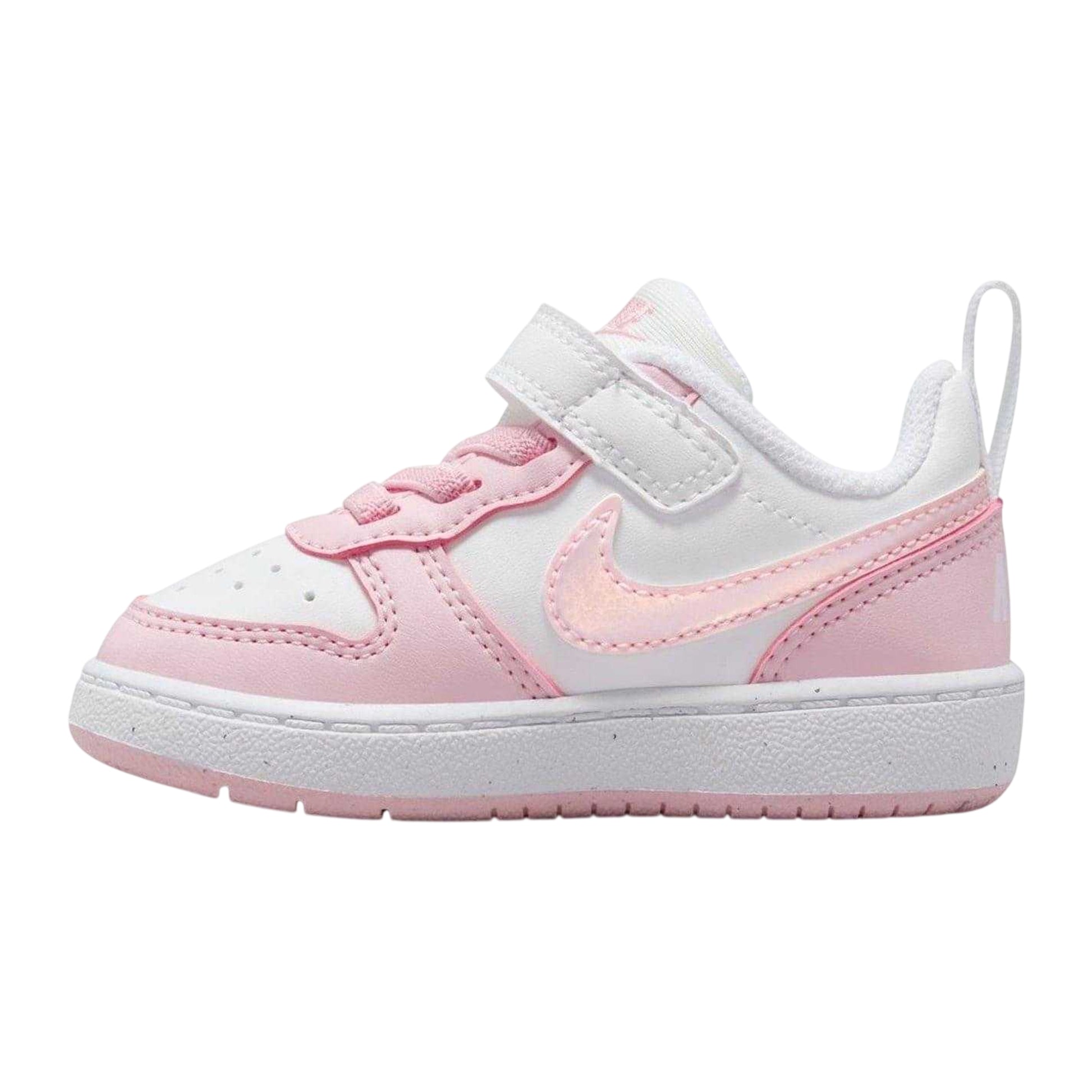 White-Pink - Side - Nike Baby Court Borough Trainers