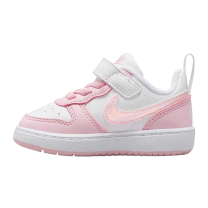 White-Pink - Side - Nike Baby Court Borough Trainers