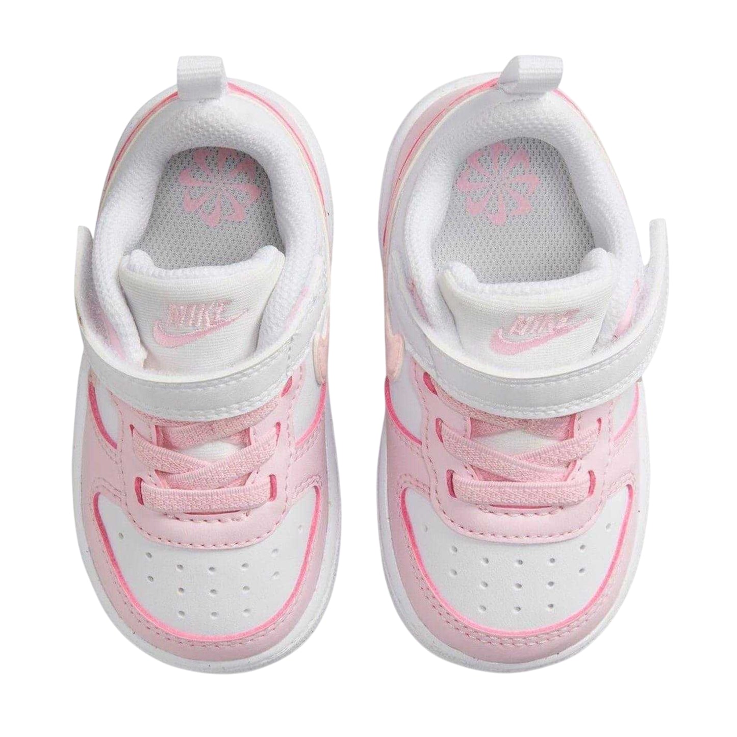 White-Pink - Pack Shot - Nike Baby Court Borough Trainers