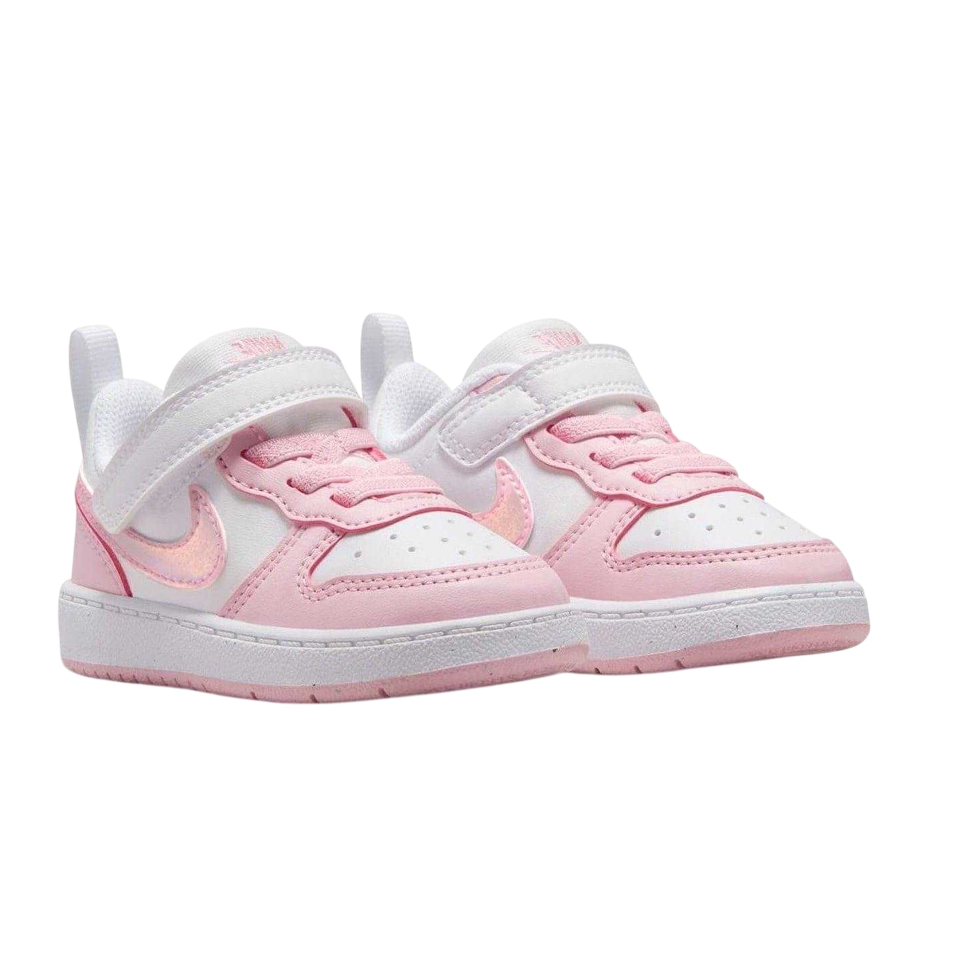 White-Pink - Front - Nike Baby Court Borough Trainers