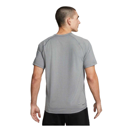Grey-Black - Back - Nike Mens Dri-FIT Short-Sleeved Fitness T-Shirt