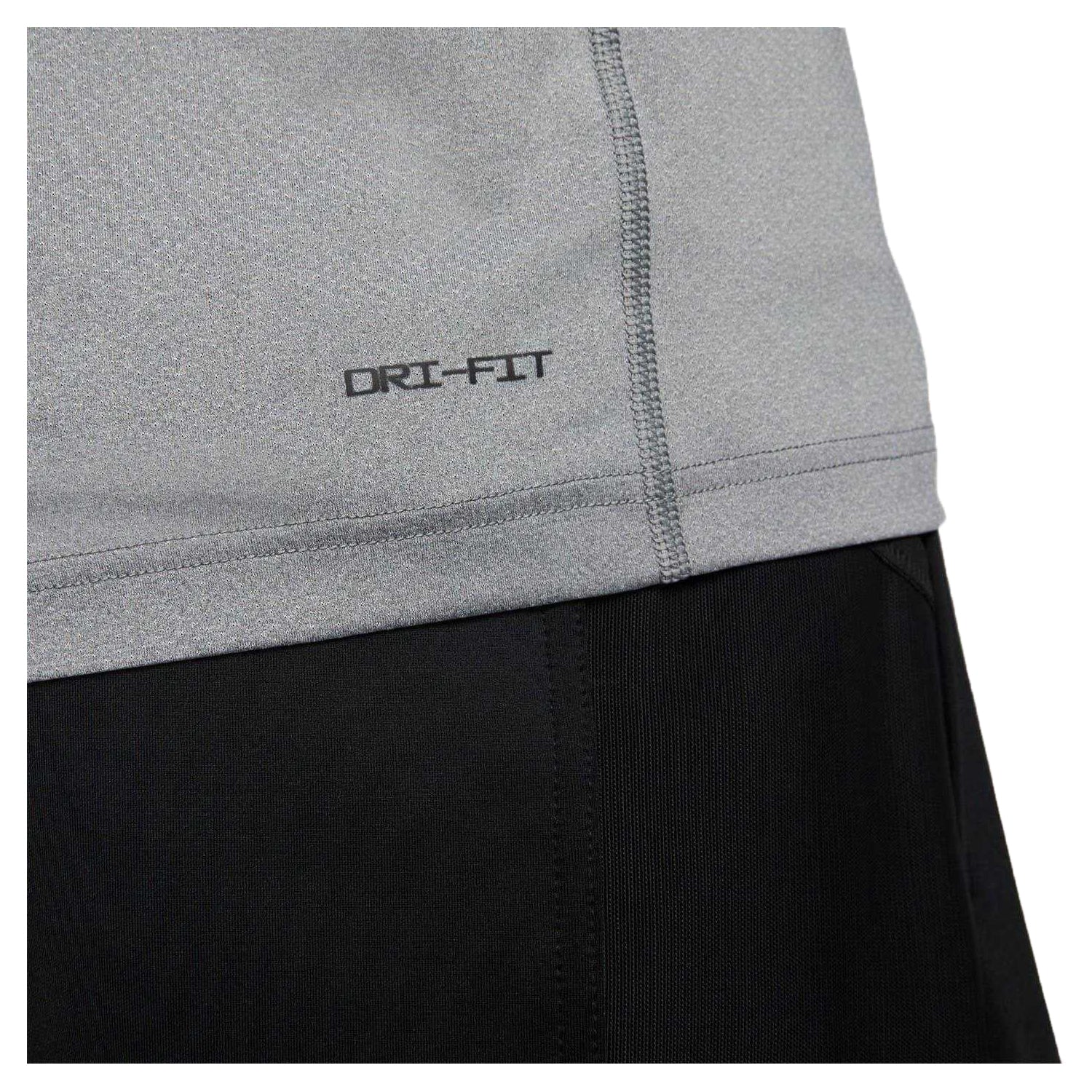 Grey-Black - Side - Nike Mens Dri-FIT Short-Sleeved Fitness T-Shirt