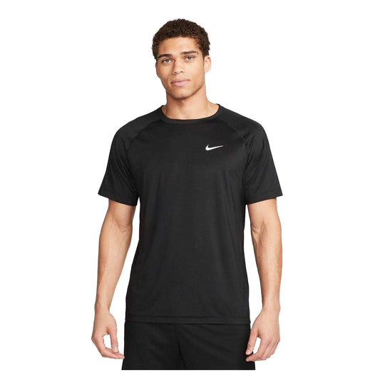 Black-White - Front - Nike Mens Dri-FIT Short-Sleeved Fitness T-Shirt