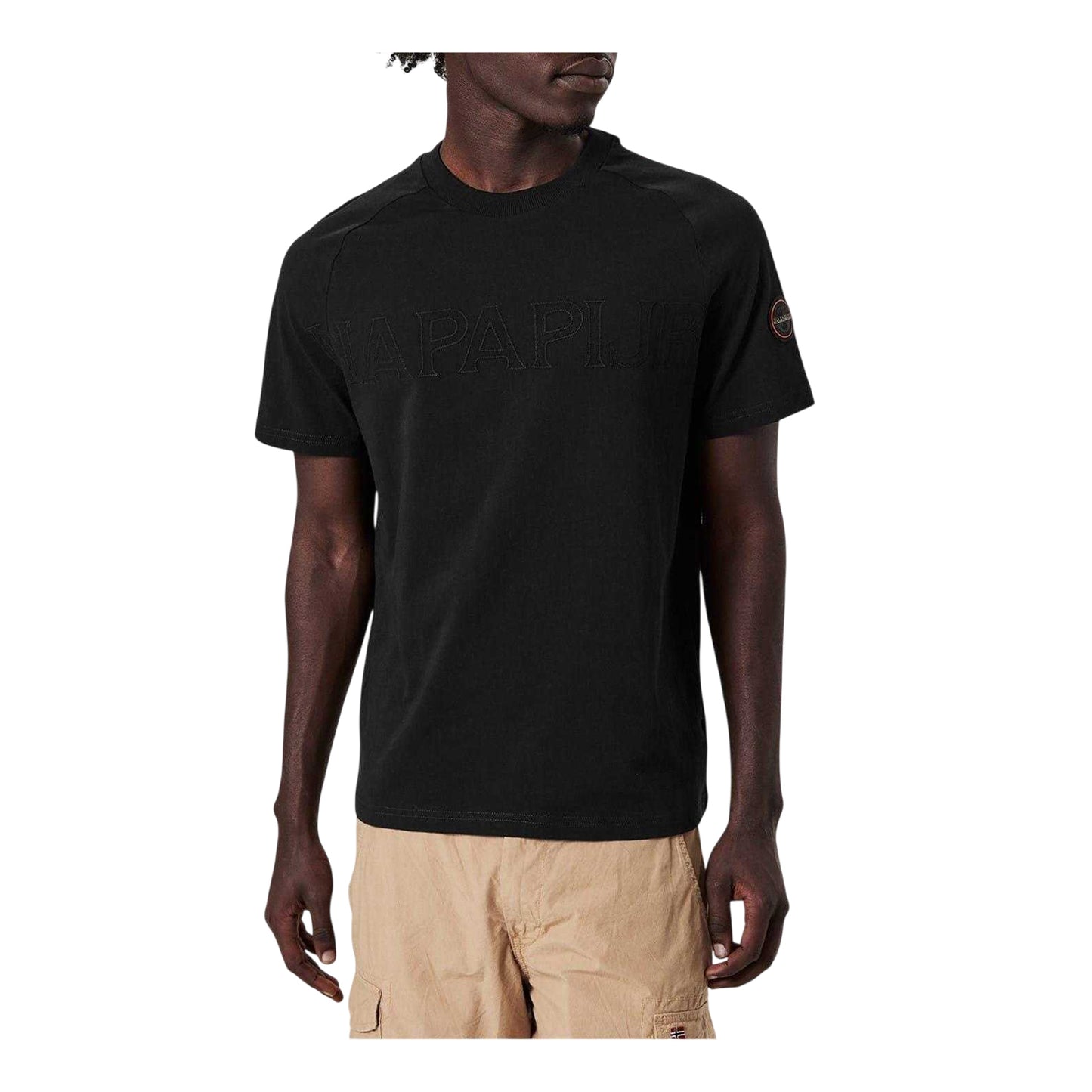 Black Beauty - Side - Napapijri Mens Ambara Relaxed Fit T-Shirt