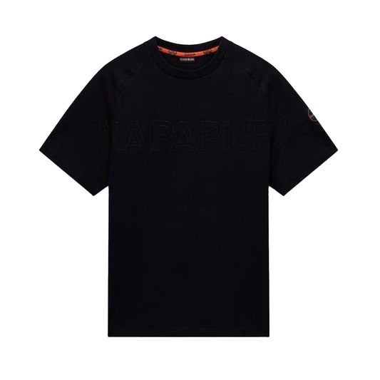 Black Beauty - Front - Napapijri Mens Ambara Relaxed Fit T-Shirt