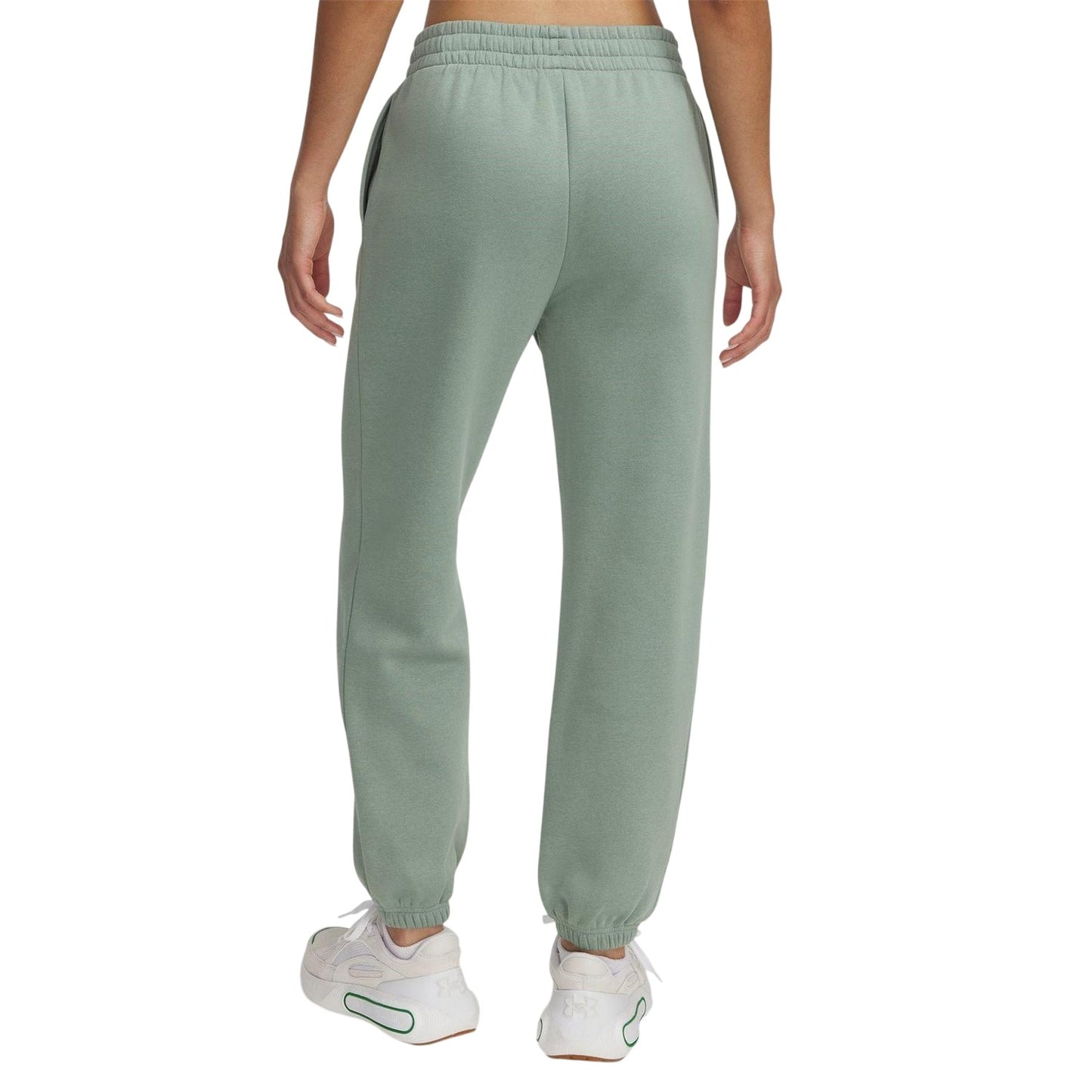 Green-White - Back - Under Armour Womens-Ladies Fleece Joggers