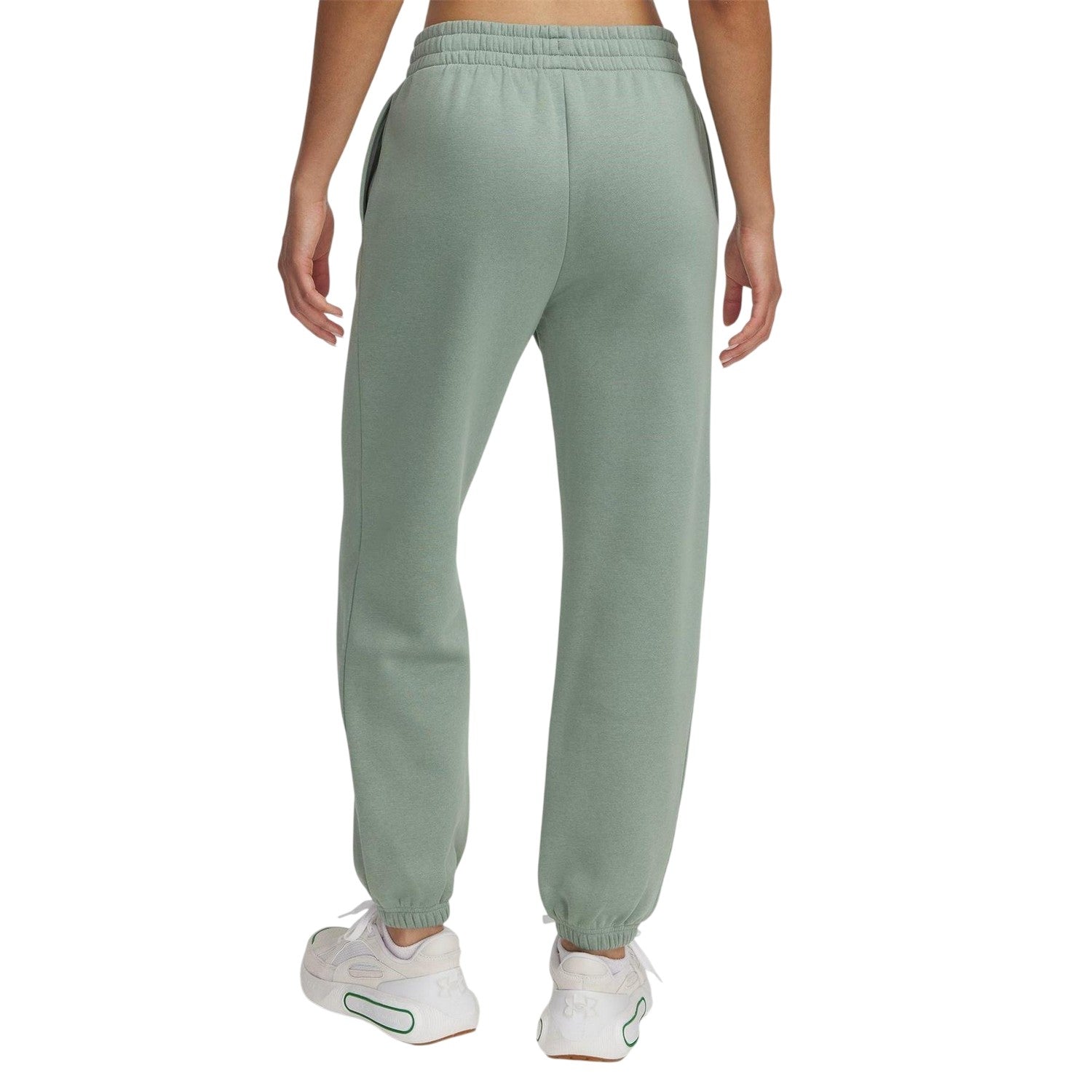Green-White - Back - Under Armour Womens-Ladies Fleece Joggers