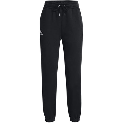 Black-White - Front - Under Armour Womens-Ladies Fleece Joggers