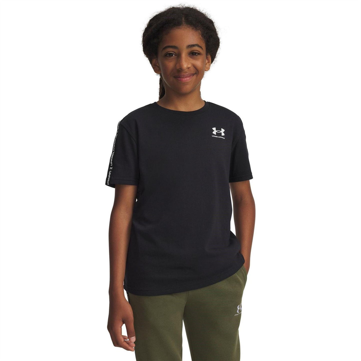 Black - Side - Under Armour Childrens-Kids Performance T-Shirt