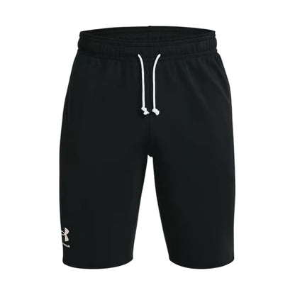 Black - Front - Under Armour Mens Rival French Terry Shorts