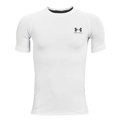 White - Front - Under Armour Boys HeatGear Short-Sleeved T-Shirt