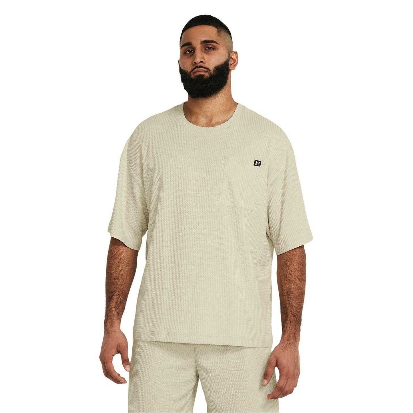 White - Lifestyle - Under Armour Mens Rival Waffle T-Shirt