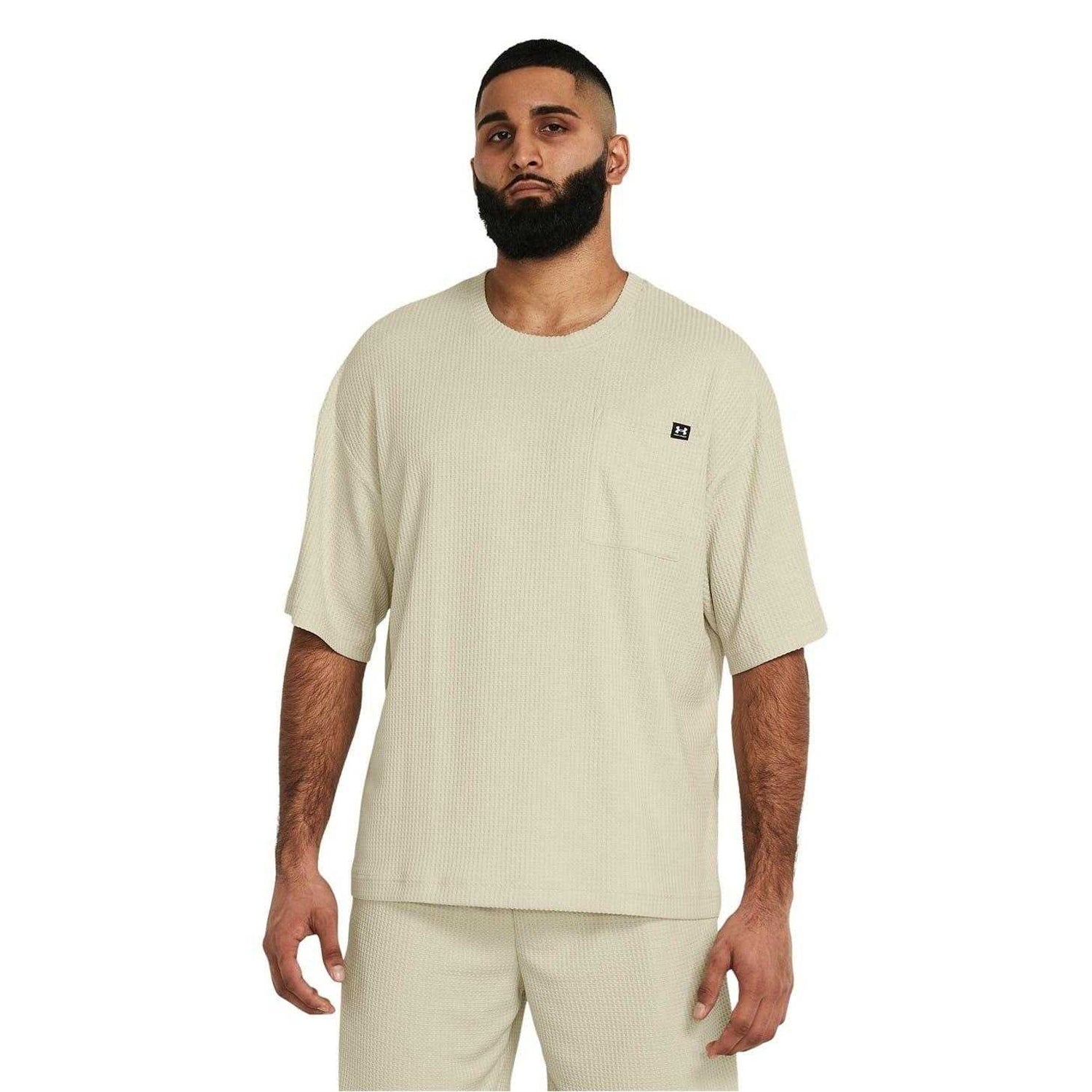 White - Lifestyle - Under Armour Mens Rival Waffle T-Shirt
