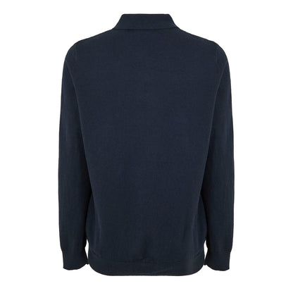 Dark Navy - Back - Lyle & Scott Mens Regular Long-Sleeved Polo Shirt