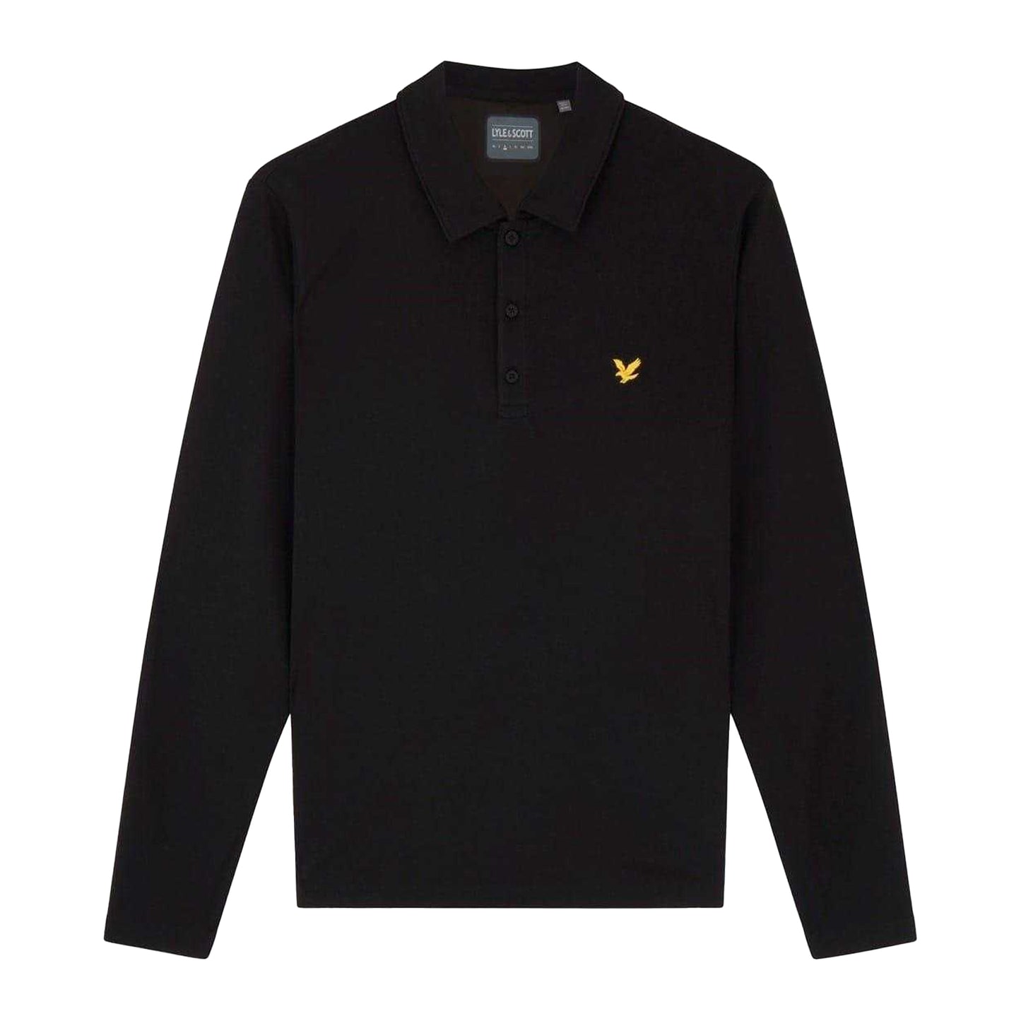Jet Black - Front - Lyle & Scott Mens Regular Long-Sleeved Polo Shirt
