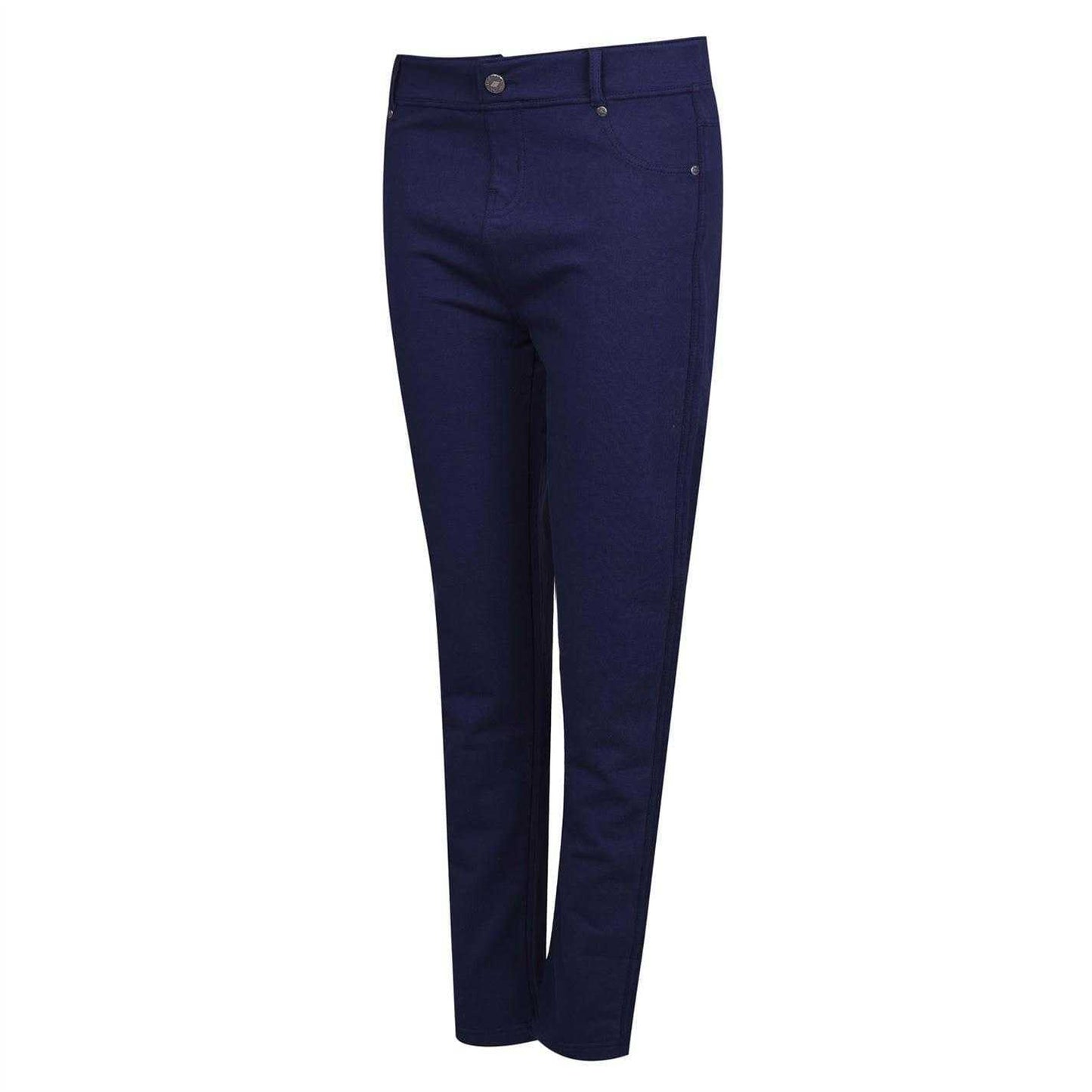 Navy - Side - Lee Cooper Womens-Ladies Cotton Jeggings