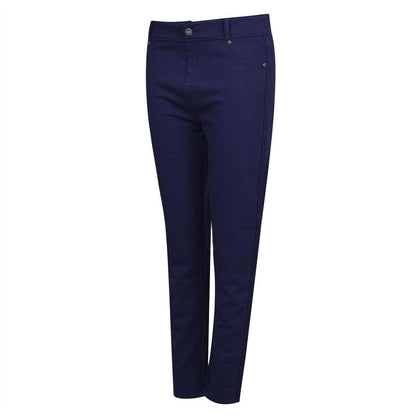 Navy - Side - Lee Cooper Womens-Ladies Cotton Jeggings