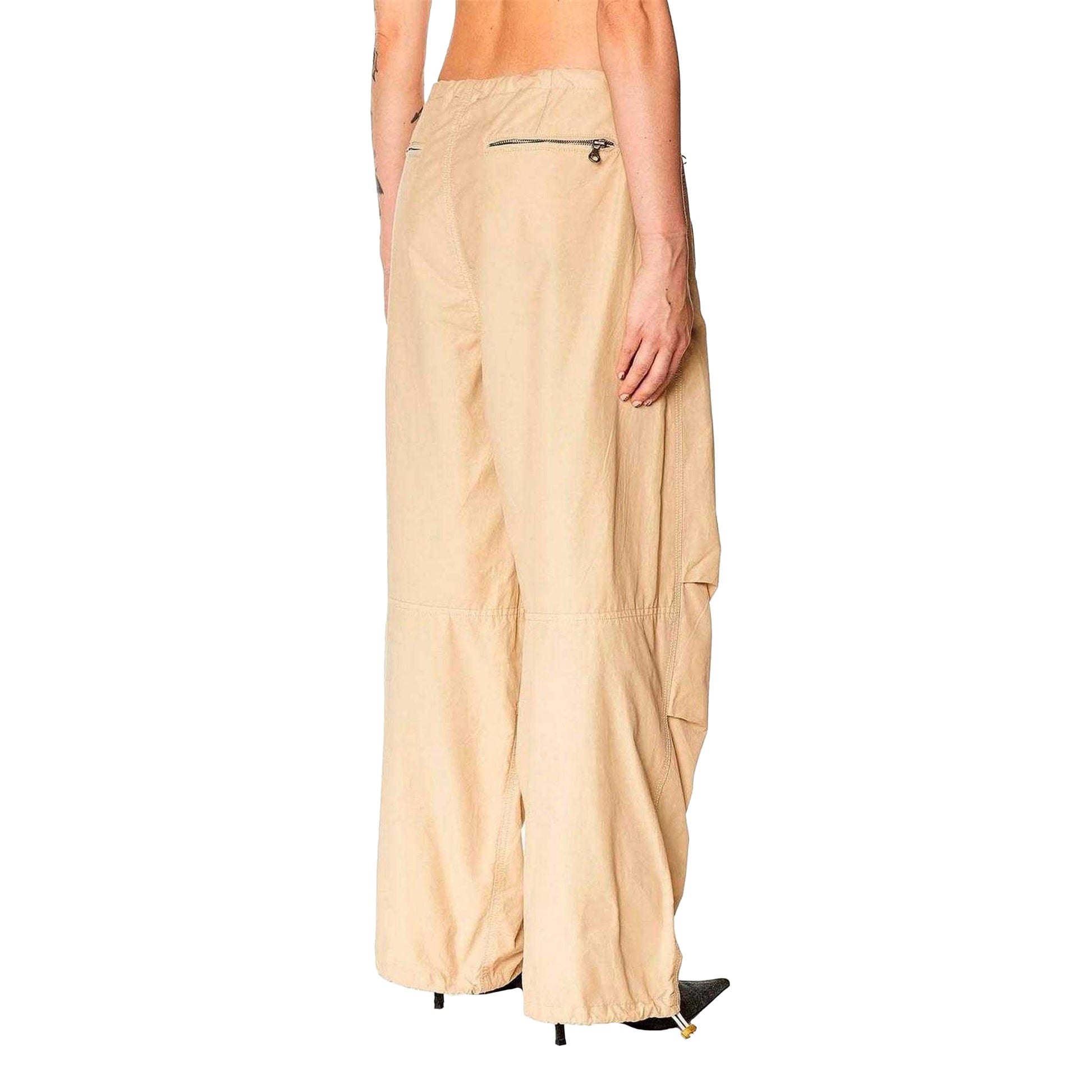 Natural - Back - Diesel Womens-Ladies Diamanda Loose Fit Cargo Trousers