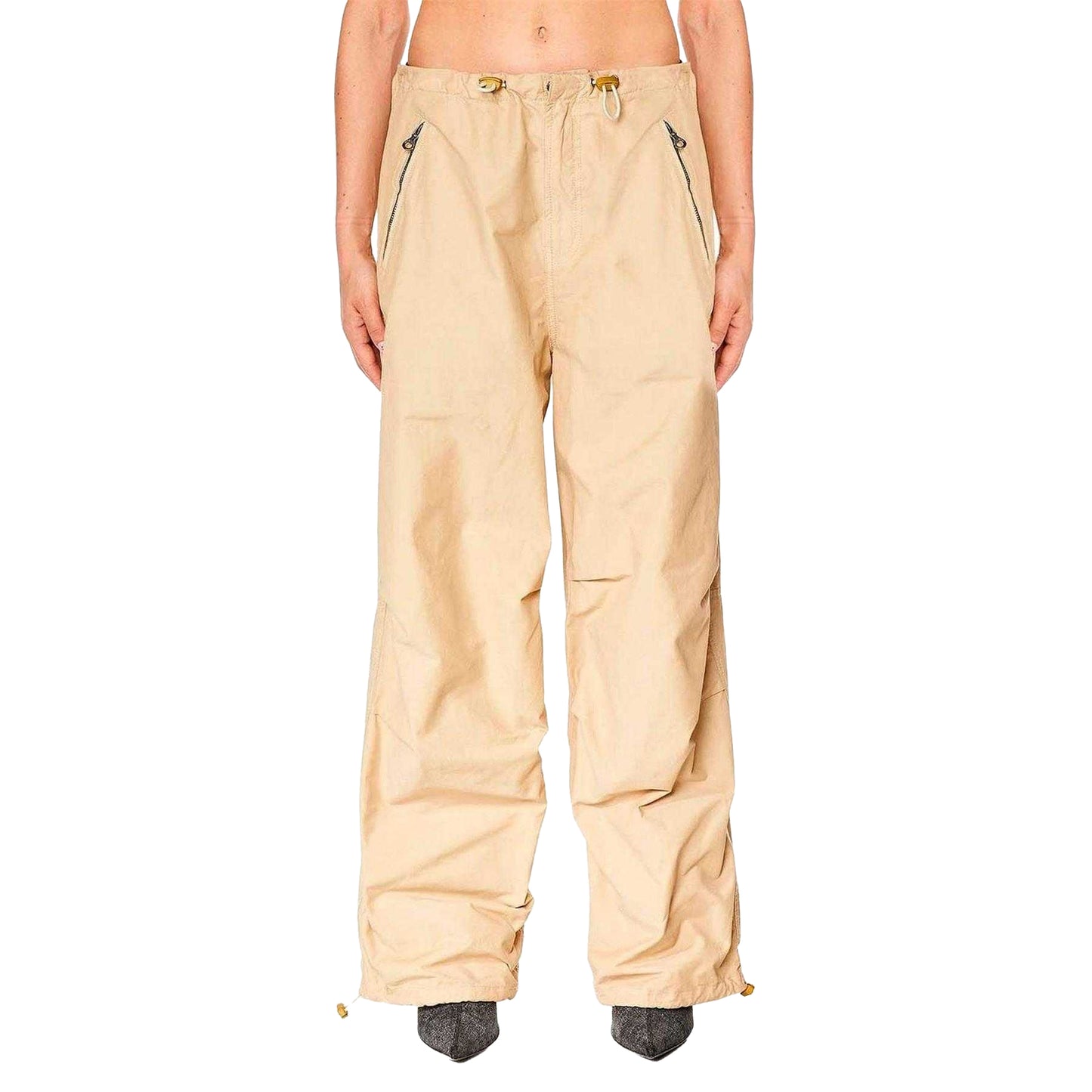 Natural - Front - Diesel Womens-Ladies Diamanda Loose Fit Cargo Trousers