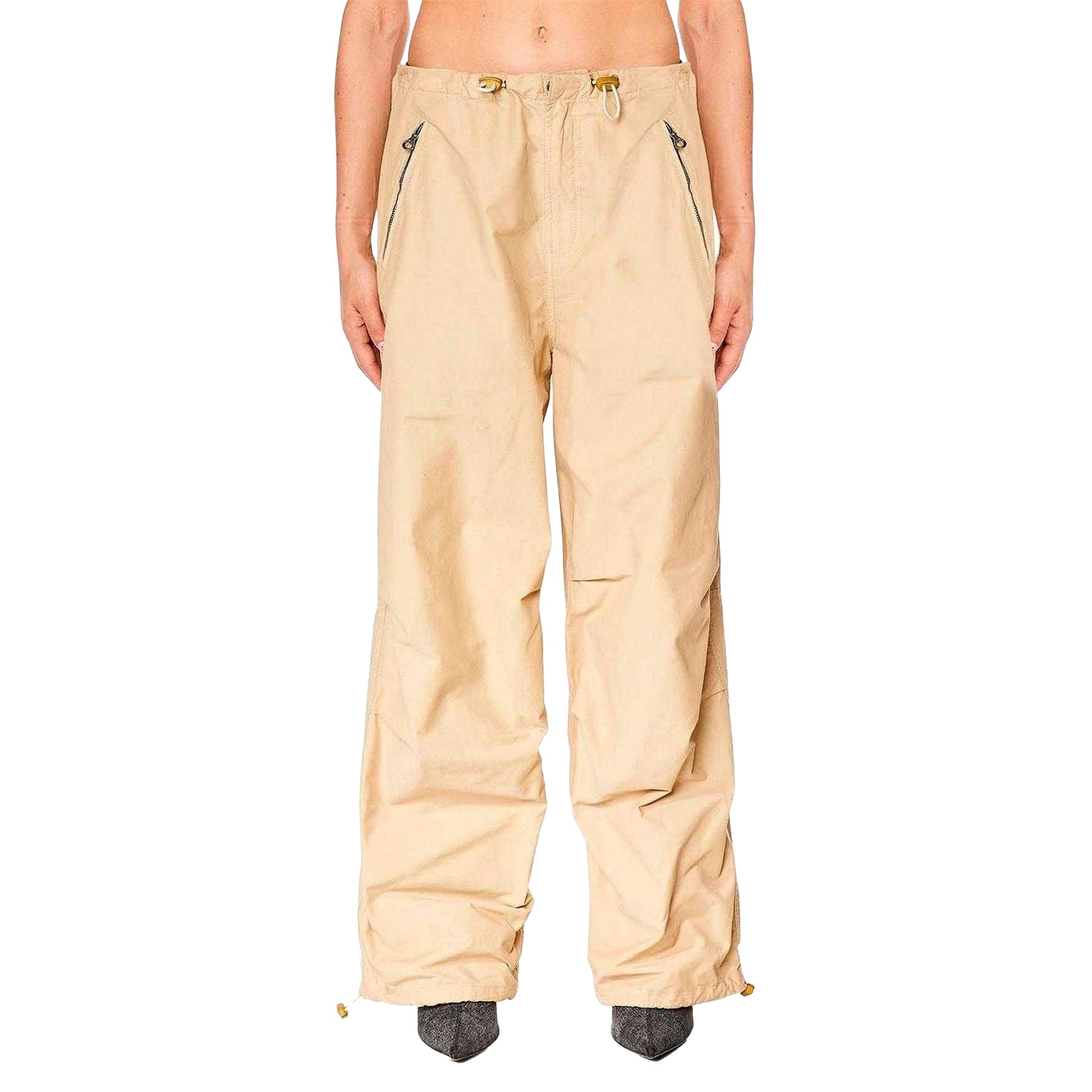 Natural - Front - Diesel Womens-Ladies Diamanda Loose Fit Cargo Trousers