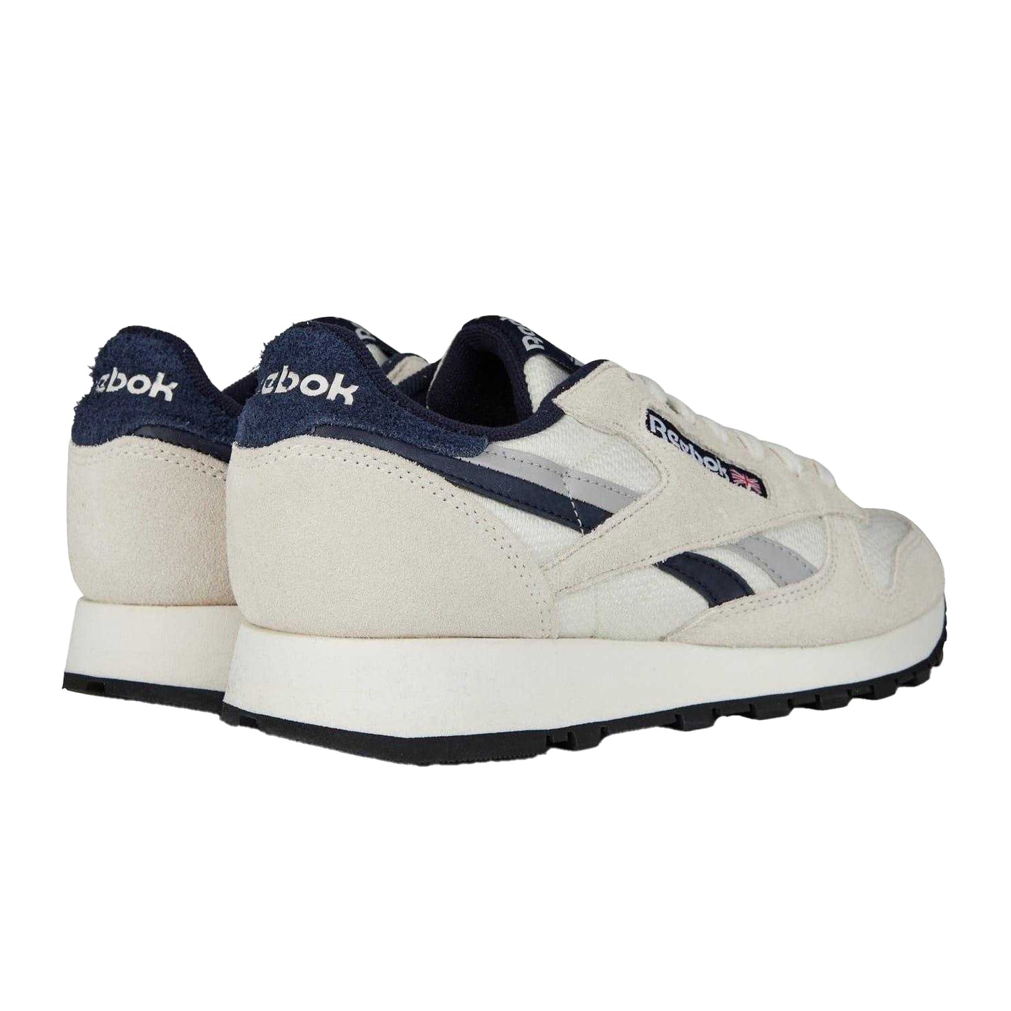 Chalk-Vector Navy - Back - Reebok Mens Classic Leather Trainers