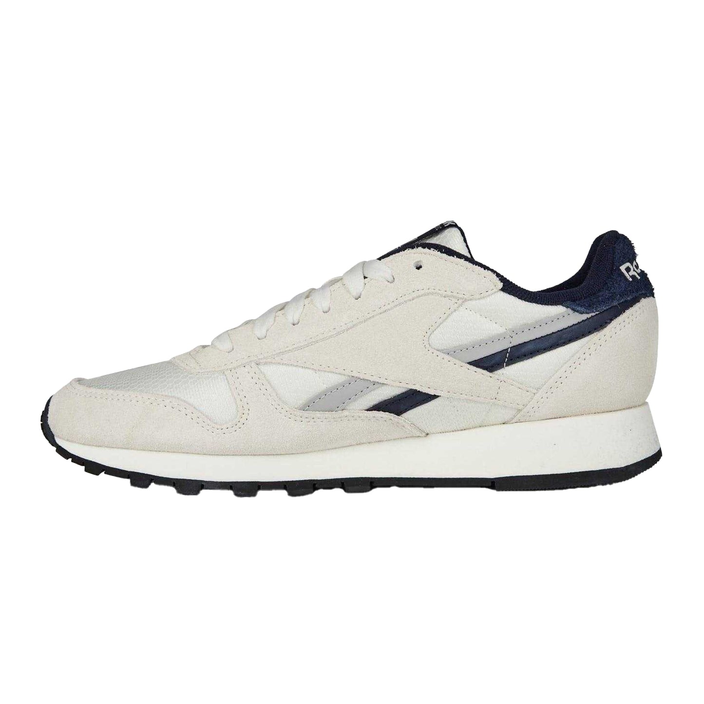 Chalk-Vector Navy - Side - Reebok Mens Classic Leather Trainers