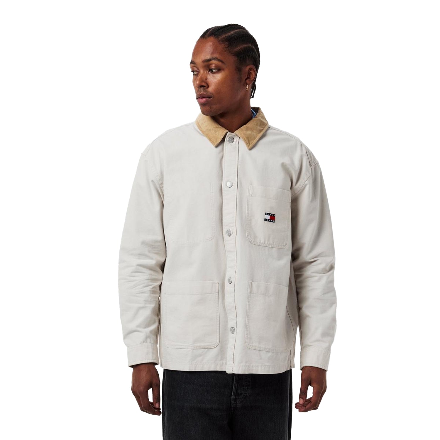 Beige - Side - Tommy Jeans Mens Overshirt