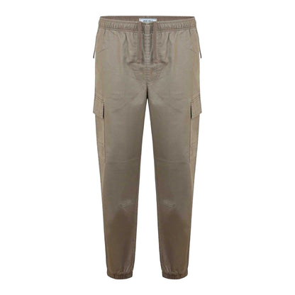 Fawn - Front - Jack Wills Mens Elasticated Cuff Cargo Trousers