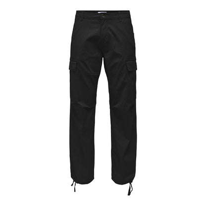 Black - Front - Only Mens Cargo Trousers