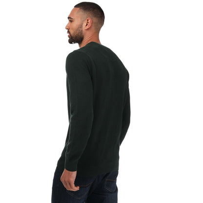 Green - Back - Gant Mens Cotton Pique Crew Neck Sweatshirt