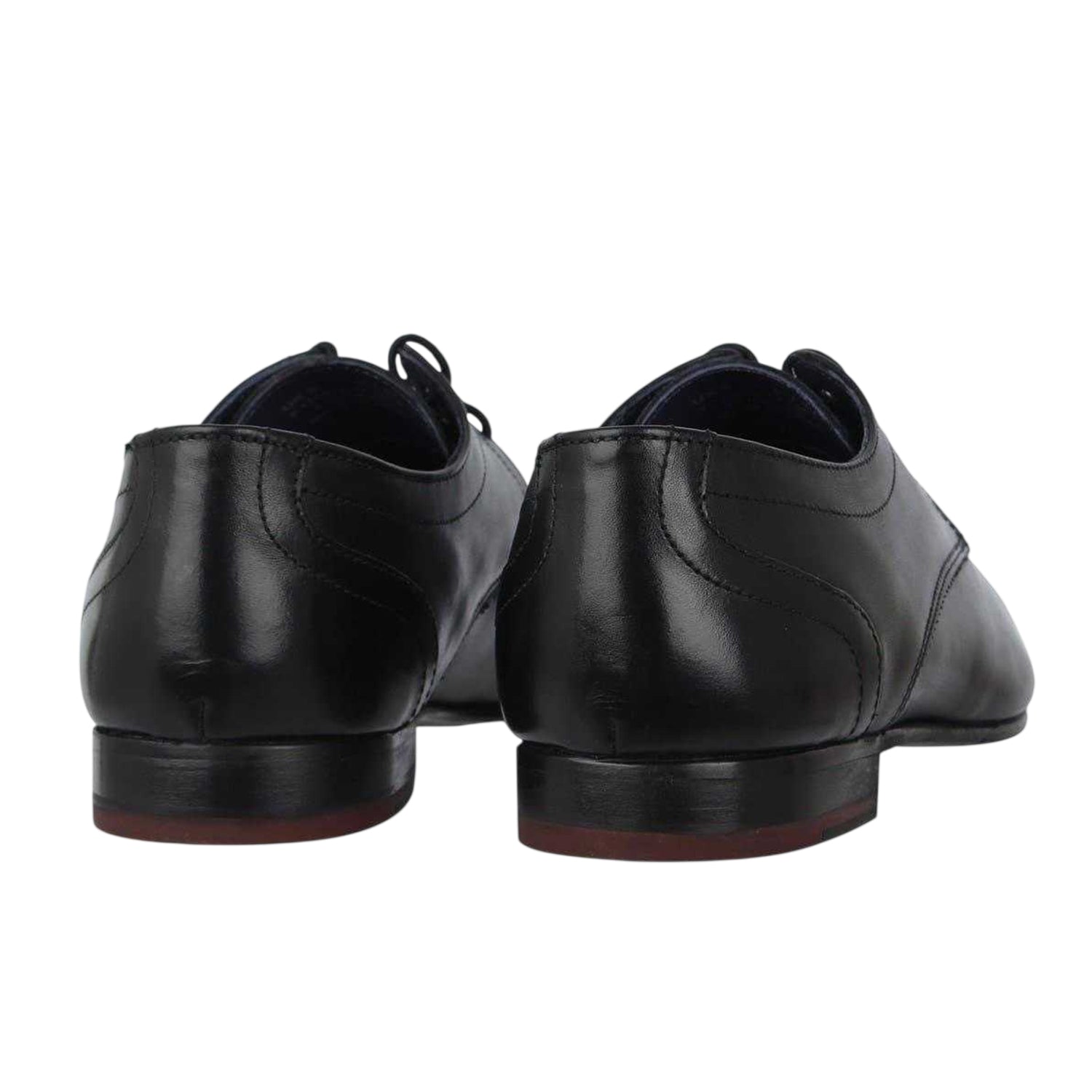 Black - Back - Firetrap Mens Leather Derby Shoes